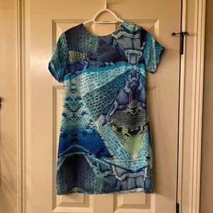 Olivaceous Snakeskin Blue Dress